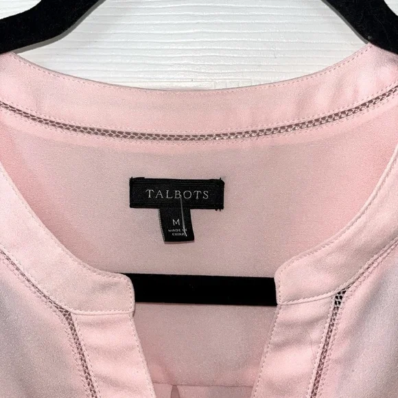 Talbots Pink Sheer Blouse Medium - Picture 3 of 3